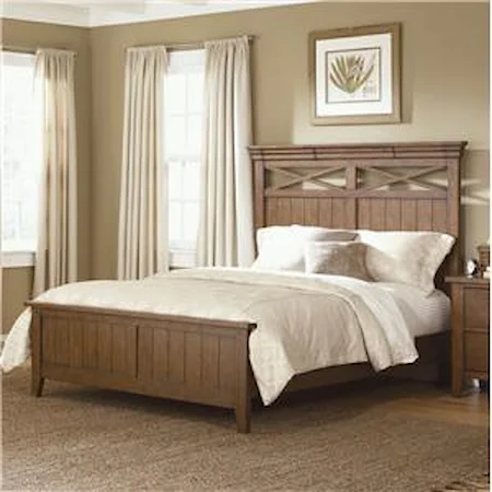 Country Style Queen Panel Bed